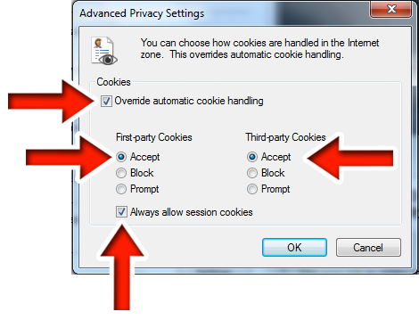 Advanced Settings for Cookies