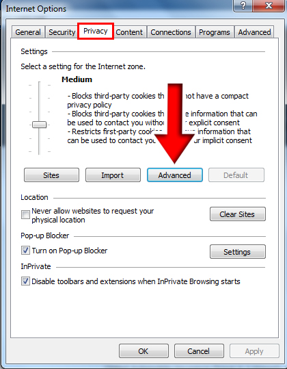 Privacy Advanced Settings